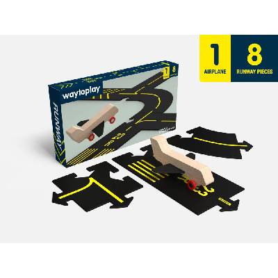 Waytoplay Flexibilná letisková dráha s dreveným lietadlom