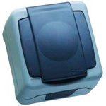Makel КОНТАКТ ЕДИНИЧЕН С КАПАК ВЛАГОЗАЩИТЕН ip55 СИВ makel aloe vera (8694407146045)