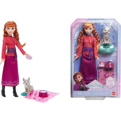 Mattel Frozen Anna s s vlčím mláďaťom a doplnkami