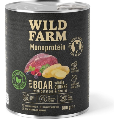 Wild Farm Monoprotein Wild Boar hypoalergénne 800 g