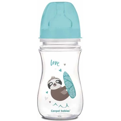 Canpol babies Антиколик шише Canpol - Exotic Animals, 240 ml, синя панда (35/221_blu)