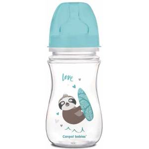 Canpol babies Антиколик шише Canpol - Exotic Animals, 240 ml, синя панда (35/221_blu) - ozone