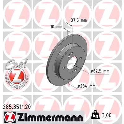 Brzdový kotúč ZIMMERMANN 285.3511.20 (285351120)