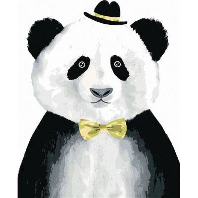 zuty Malování Podle Čísel Panda S Kloboučkem 40 x 50 Cm Plátno Rám