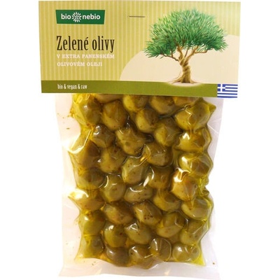 BioNebio bio zelené olivy v extra panenském olivovém oleji 250 g – Zboží Dáma