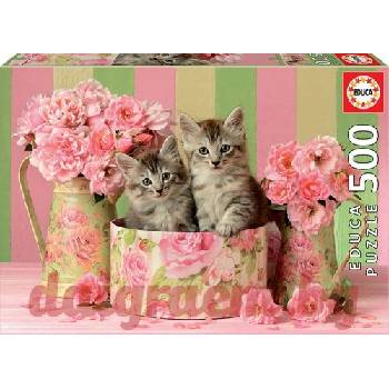 Image 1 of Educa Пъзел educa 17960 - 500 части - Коте с рози (edu17960)