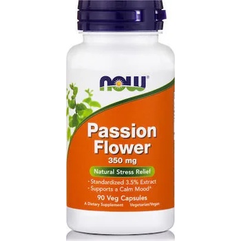 NOW Хранителна добавка Пасифлора, Now Foods Passion Flower Extract 350 mg X 90 Vcaps