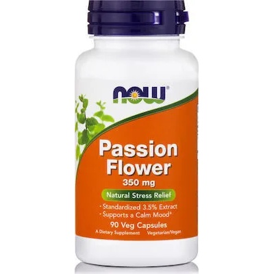 NOW Хранителна добавка Пасифлора, Now Foods Passion Flower Extract 350 mg X 90 Vcaps