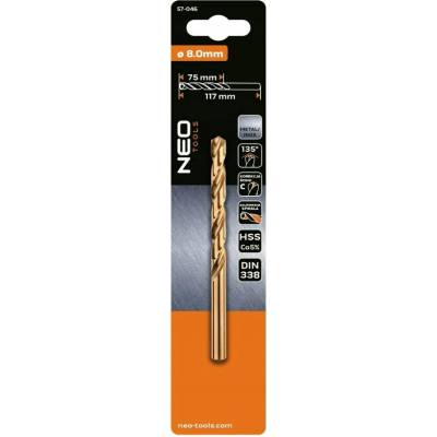 Vrták do kovu HSS-Co 8.0 mm NEO TOOLS