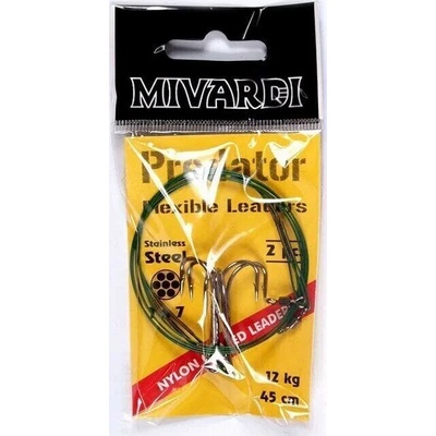 Mivardi Wire Leader Swivel/Treble Hook Green 6 kg 25 cm