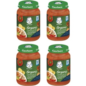 Nestle Пюре Nestle Gerber Organic - Сладък картоф със зеленчуци и пилешко месо, 4 х 190 g (4х 12456760) - baby