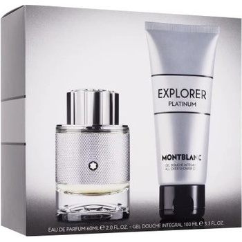 Montblanc Explorer Platinum darčekový set parfumovaná voda 100 ml + sprchovací gél 100 ml + parfumovaná voda 7,5 ml pre mužov