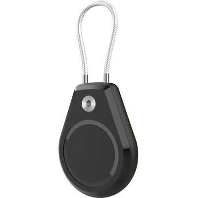 HQWear Водоустойчив калъф Apple AirTag със стоманен кабел - черен (5907769372414)