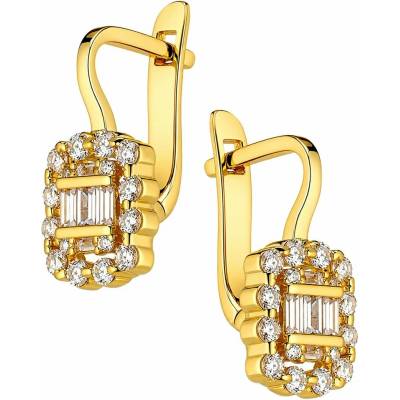 Zlaton Náušnice žluté zlato se zirkony osázené 2cm 4.5g 000292401257