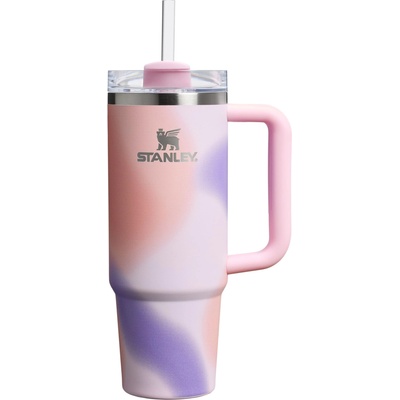 STANLEY 1913 Quencher H2.0 Flowstate Drinking Bottle with Straw 0.89L - Thermo Mug Cools Up to 9 Hours, 40 Ice Cooled - Thermos Bottle BPA Free Stainless Steel - Rose Petal Motion - 10-10829-402