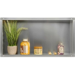 BALNEO Вграден рафт Balneo Wall-Box правоъгълен 60x30x10 см без рамка, матирана неръждаема стомана (OB-IN4-NR)