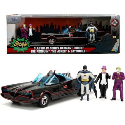 Jada Batman Batmobile 1966 Classic TV Series + 3 figurky 1:24