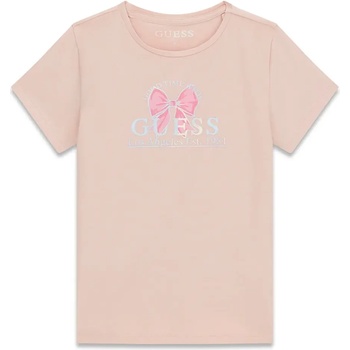 GUESS Тениска в розов цвят за момиче с розова панделка Guess