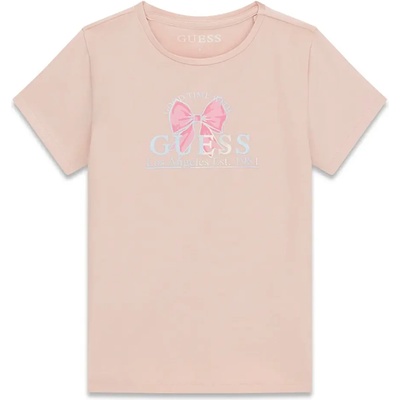 GUESS Тениска в розов цвят за момиче с розова панделка Guess