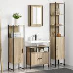 vidaXL Комплект мебели за баня 4 бр. Сонома дъб 33 x 33 x 185, 5 см (3399394)
