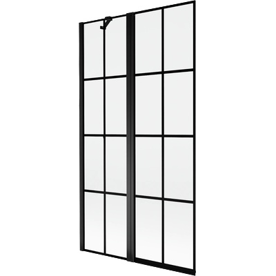 Mexen Mist параван за баня 2-крилен ляв 100 x 150 cm, черна решетка, черен - 8A9-100-011-70-77-L (8A9-100-011-70-77-L)