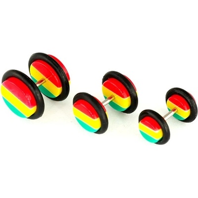 Šperky eshop falešný plug do ucha motiv RASTA I12.9