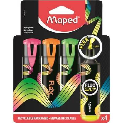 Maped Fluo Peps Flex 4 rôzne farby 740300