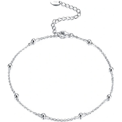 DELIS Гривна за крак от сребро 925, jw1529, модел "Билут", с родиево покритие (jw1529)