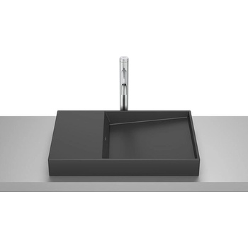 Roca Умивалник за монтаж върху плот без отвор за смесител, Horizont-Dash, 600 x 380 x 80cm, matt black (A32727908B)