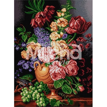 Milena Style Натюрморт с божури - гоблен със схема конци Ariadna 1: 1
