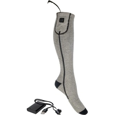 HKM Vyhřívané podkolenky Keep Warm včetně baterie grey black