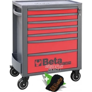 Beta Количка за инструменти beta, 7 чекмеджета, Червена (024004073)