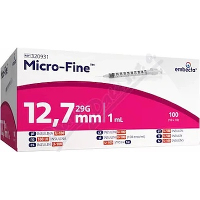 Embecta Micro-Fine U-100 inz.střík. 12,7 mm 1 ml100 ks – Zboží Dáma