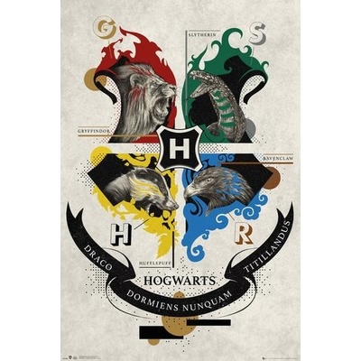 Plagát Harry Potter: Animal Crest (61 x 91,5 cm)