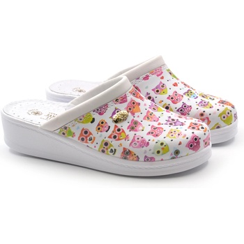 Image 1 of Sanital Light Дамско медицинско сабо - естествена кожа, принт бухал (4350g)