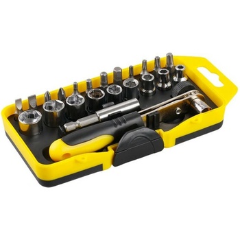 Sada obojstranná račňa s bitmi a adaptermi 1/4" 23 ks