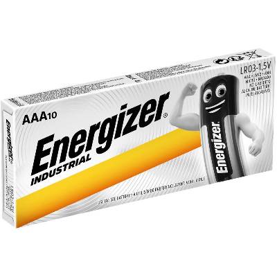 Алкални батерии индустриални lr03 aaa 1, 5v 10pk industrial energizer (energ-ba-lr03-10pk-ind)