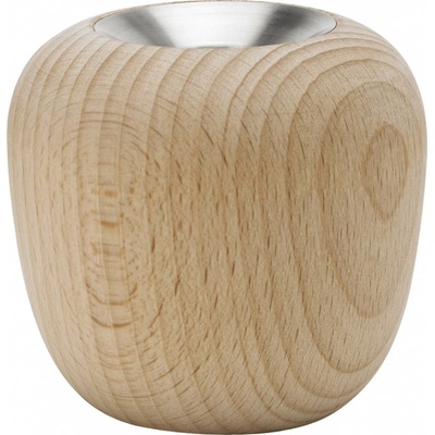 Svícen na čajovou svíčku ORA 8 cm, hnědá, bukové dřevo, Stelton