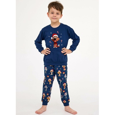 Cornette Kids Boy 593/173 Dog Christmas tm.modrá