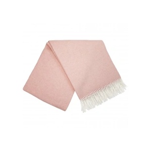 Interblanket Кашмирено Одеяло - Едноцветно Розово С Бели Ресни - 140x200 См