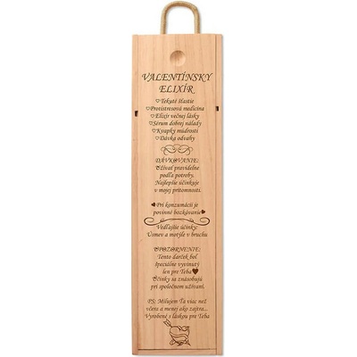 Valentínsky elixír – drevený box na víno
