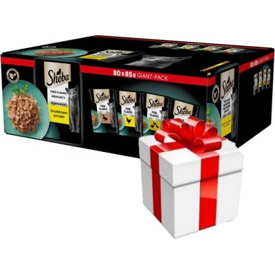 SHEBA sáčky Delicacy Poultry flavours + Překvapení pro kočku 80x85 g