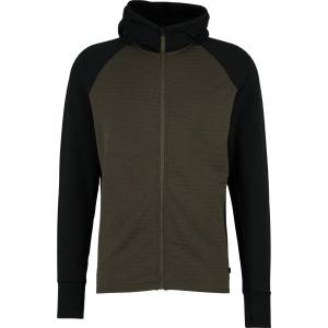 Stoic Мъжко вълнено яке Stoic MerinoFleece260 FlenSt. Zip Hoody Merino hoodie - Black / Dark Olive (005-6570-0212)