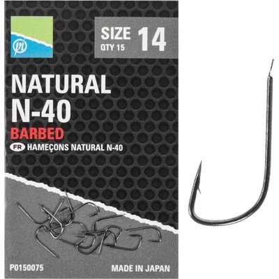 Preston Innovations Natural N-40 Hooks vel.14 15ks