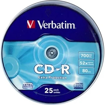 Verbatim CD-R записваеми CD 700MB 25бр цилиндрични 43432 (43432)