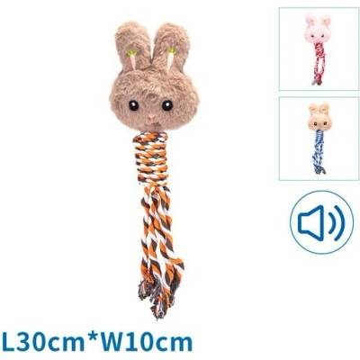 Nobleza plyšová zajíc se šňůrou 30 cm hnědá