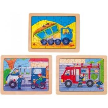 Image 1 of Goki - Дървен мини пъзел в рамка - На работа - Различни видове (57739)