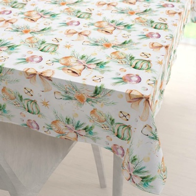 Biante Vánoční ubrus PML-039 Baňky a zvonečky 100x140 cm