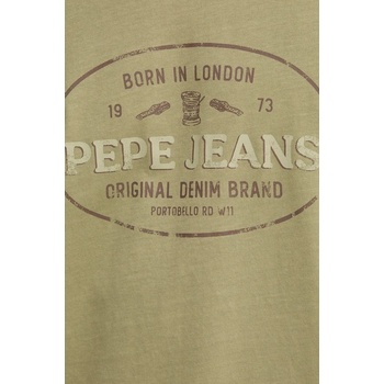 Pepe Jeans Памучна тениска Pepe Jeans ANDER в зелено с принт PM509621 (PM509621)