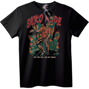 NOONEBRAND Тениска Sicko Mode Hollywood скелет - S, Black